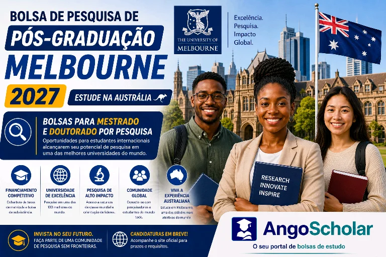 Bolsa de Pesquisa de Pós-Graduação Melbourne 2027: Austrália